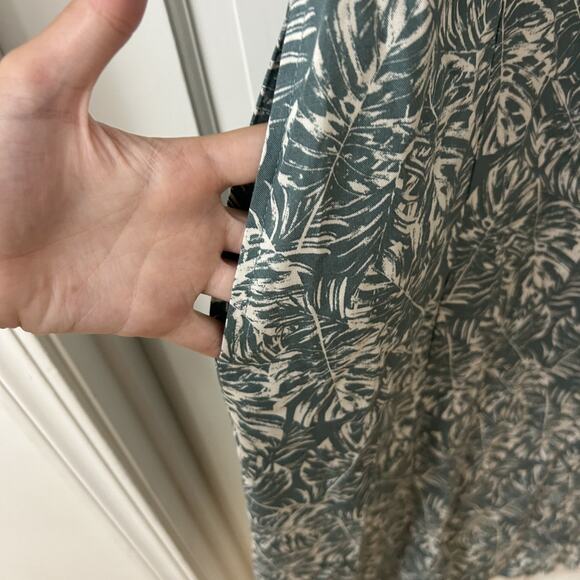 MIMI CHICA Green Tropical Milkmaid Puff Sleeve Smocked Flowy Midi Dress Size S - Picture 4 of 6